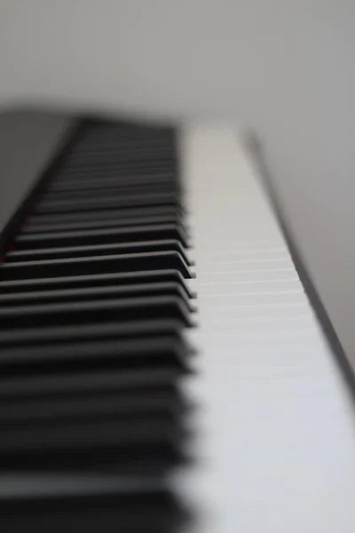 Recorte de un teclado de piano blanco y negro —  Fotos de Stock