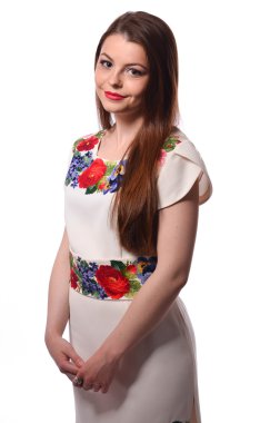 Ulusal elbiseli güzel kız