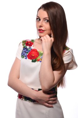 Ulusal elbiseli güzel kız