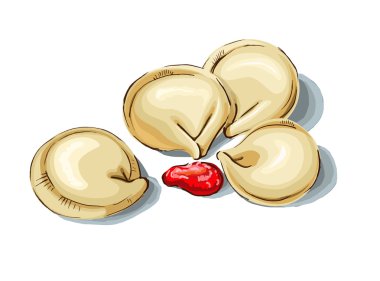 Ketçap, Rus mantı, İtalyan Mantısı ile köfte.