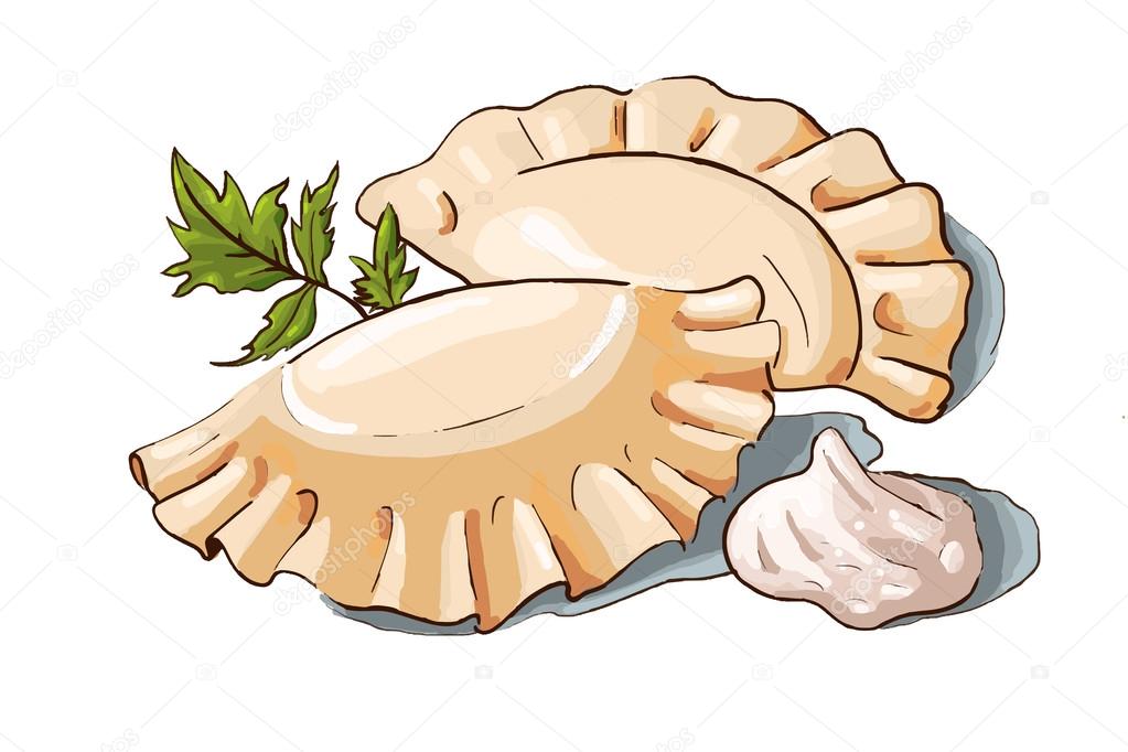 Vector illustration of a couple dumplings