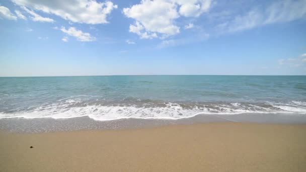 Mar San Vincenzo Livorno Toscana Playa Tranquilo Mar Azul Cielo — Vídeos de Stock