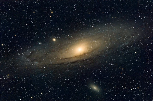 Andromeda Galaxy Photographed Refracting Telescope — Stock Photo, Image