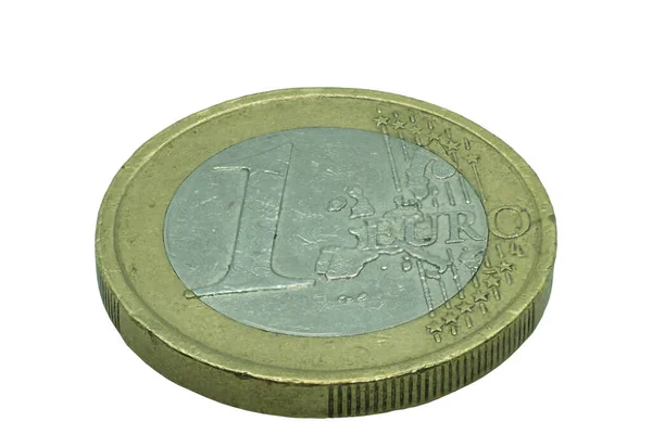 Euro Münze Mit Weißem Hintergrund — Stockfoto