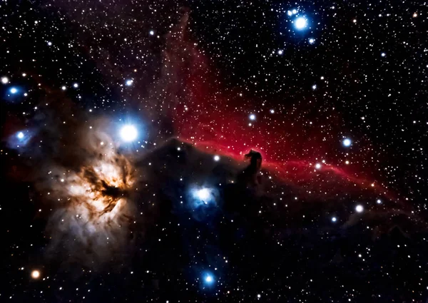 Horsehead Nebula Flaming Tree Orion Constellation Apochromatic Refractor — Stock Photo, Image