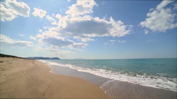 Mer San Vincenzo Livourne Vue Sur Magnifique Plage Eau Cristalline — Video