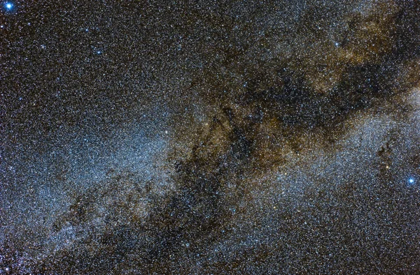 Campo Estelar Com Láctea Com Parte Constelação Lyra Cygnus Monte — Fotografia de Stock