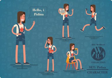 kız öğrenci Polina beyaz T-shirt