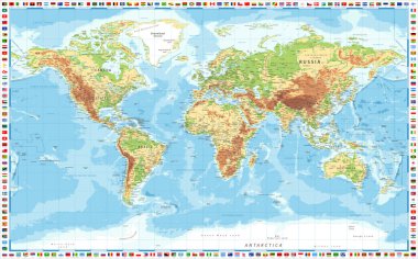 World Map Political - Vector Illustration clipart
