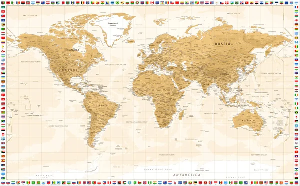 Политическая Карта Мира Векторная Иллюстрация — стоковый вектор