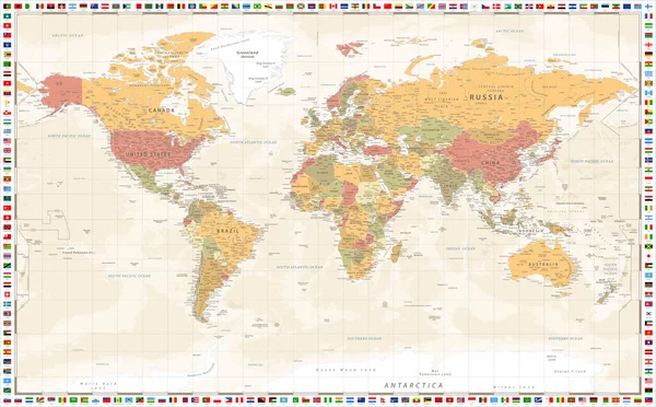 World Map Political Διάνυσμα Εικονογράφησης — Διανυσματικό Αρχείο