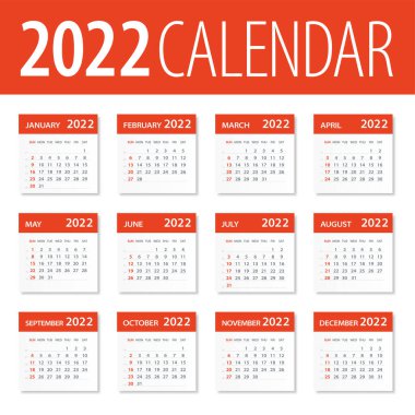 2022 Takvim Yaprakları Seti - İllüstrasyon