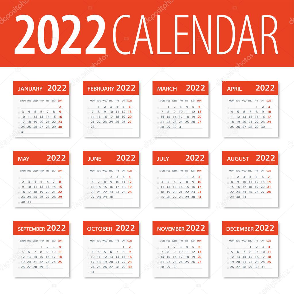 2022 Calendar Leaves Set - Illustration
