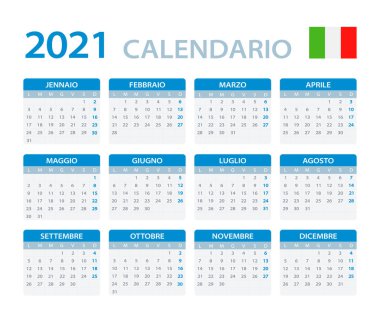 2022 takviminin renk şablonu - İtalyanca sürümü