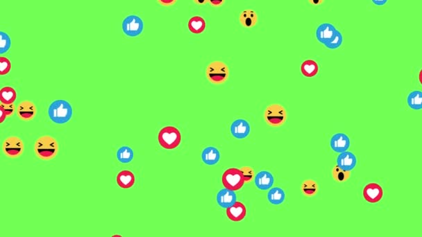 Emoji Parciples Heart Thumb Gibi Sosyal Medya Sembolleri Animasyonu Video — Stok video