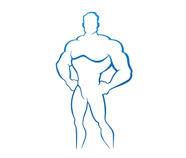 Человек-мускул - строитель — стоковый вектор