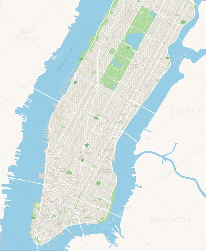 New York Map - Lower and Mid Manhattan