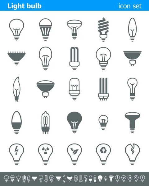 Icone della lampadina - Illustrazione — Vettoriale Stock