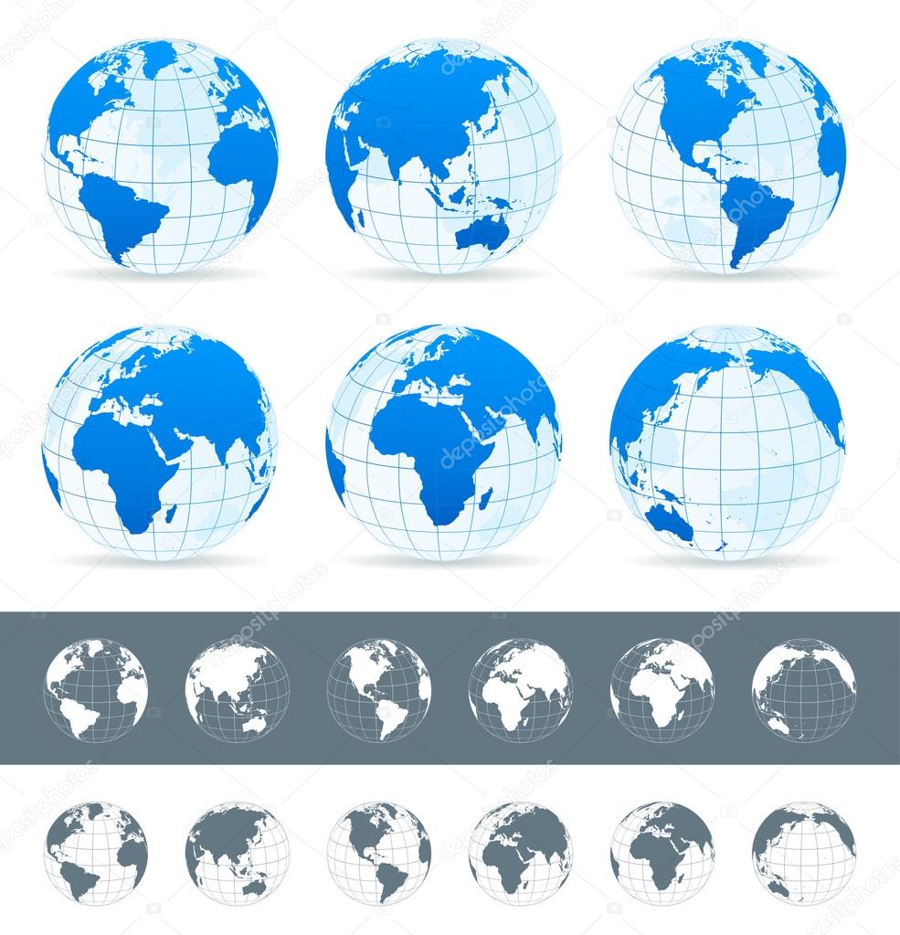 Globes set - illustration.