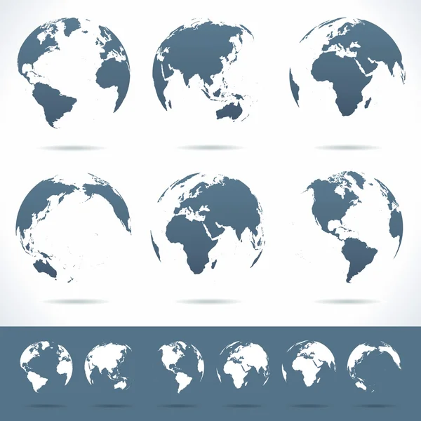 Globes set - illustratie. — Stockvector