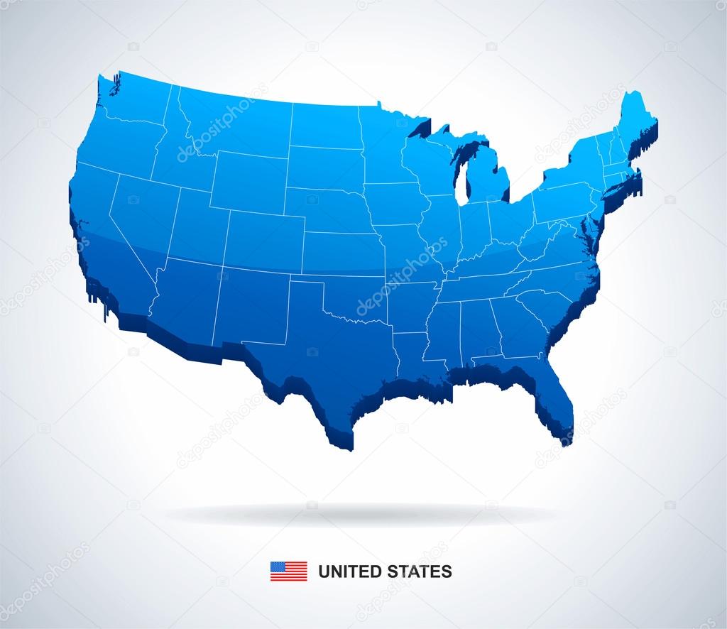 Unite States (USA) - 3D illustration