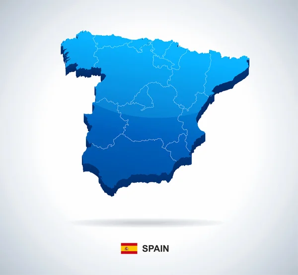 Spanien - 3d illustration. — Stock vektor