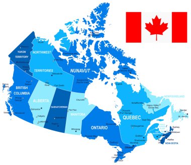 Canada map and flag - illustration. clipart