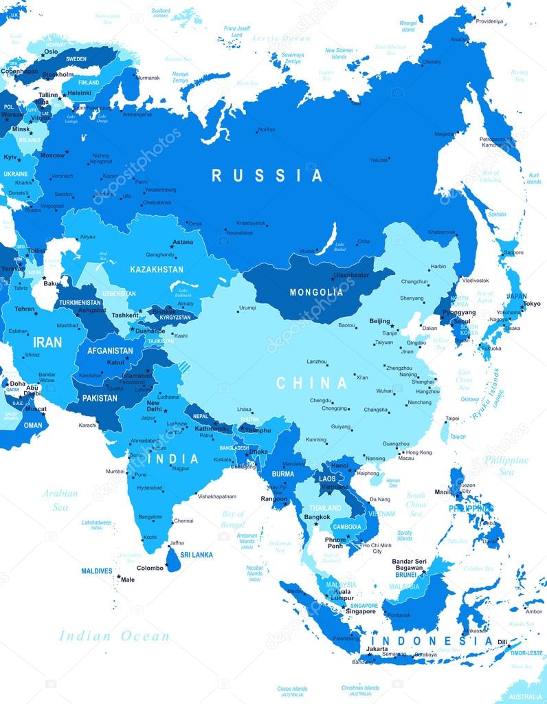 Asia - map - illustration.