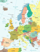 Evropa - mapa - ilustrace.