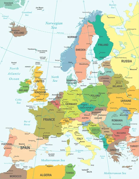 Europe - carte - illustration . — Image vectorielle