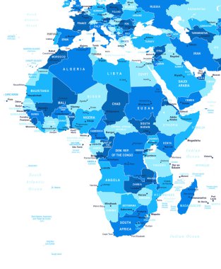 Afrika - harita - illüstrasyon.