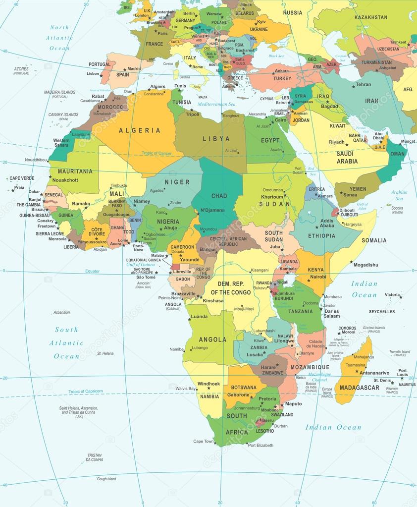 afrika karta Afrika   karta   illustration — Stock Vektor © dikobrazik #80074102 afrika karta