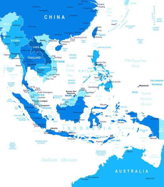 Southeast Asia - map - illustration.