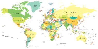 Dünya Haritası - illüstrasyon.