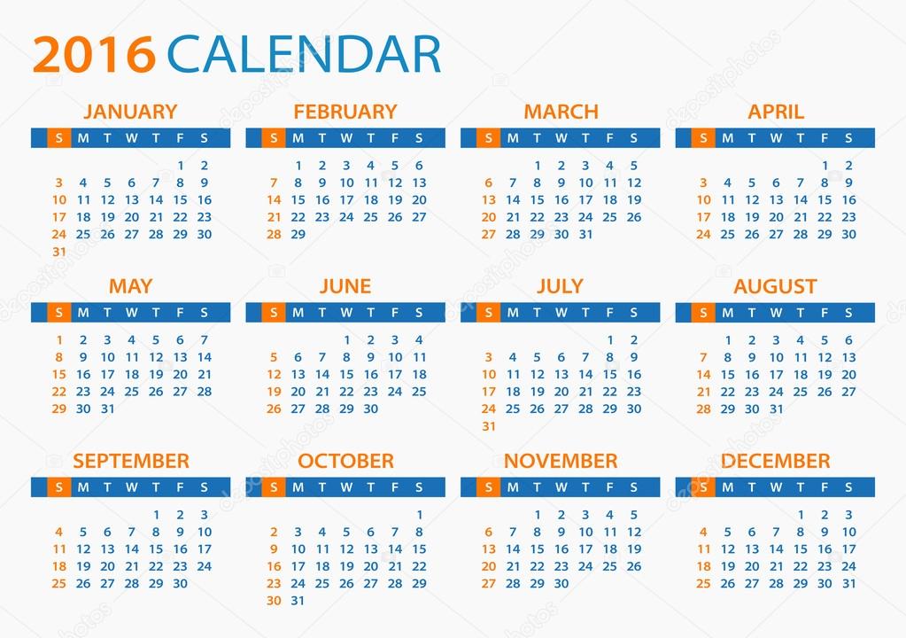 2016 Calendar - illustration.