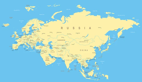 Eurasia - mapa - ilustración . — Vector de stock