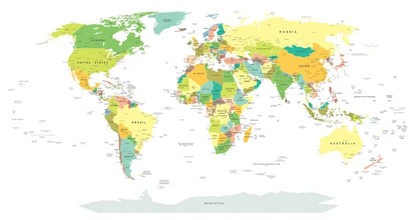 Kaart van de wereld - illustratie. — Stockvector