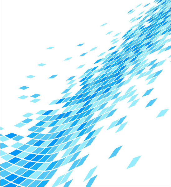 Abstract Blue Mosaic Background - Illustration.