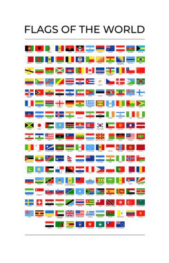 Temiz ve yüksek kalitede düzenlenmiş detaylı dünya bayraklarıyla dünyanın basılabilir vektör posterleri. Geniş biçimli yazdırma, eğitim, ofis kullanımı, sınıflar ve duvar dekorasyonu için ideal.