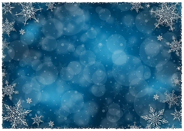 Marco de invierno de Navidad - Ilustración. Navidad azul oscuro - Paisaje de fondo vacío — Vector de stock