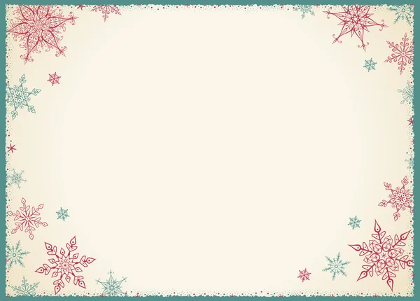 Vintage Christmas Frame - illustratie. Vintage leeg Frame landschap. — Stockvector