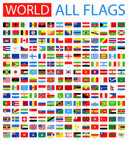 All World Vector Flags. 210 artículos . — Vector de stock