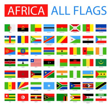 Bayraklar Afrika - tam vektör toplama.