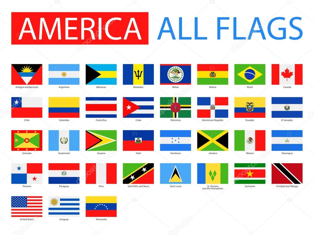 Flags of America - Full Vector Collection. — Stock Vector © dikobrazik