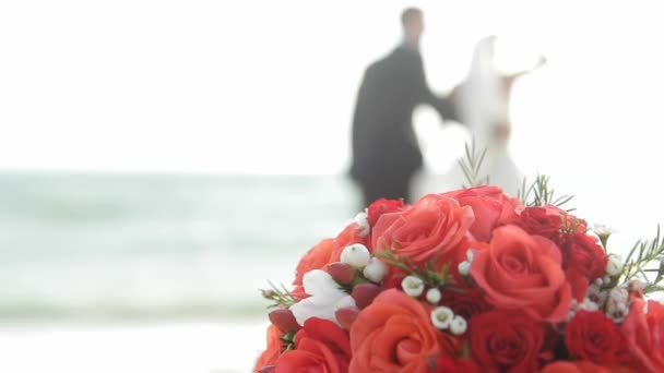 Свадьба на пляже — стоковое видео