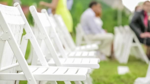 Chairs For Guests At Wedding — Stock Video