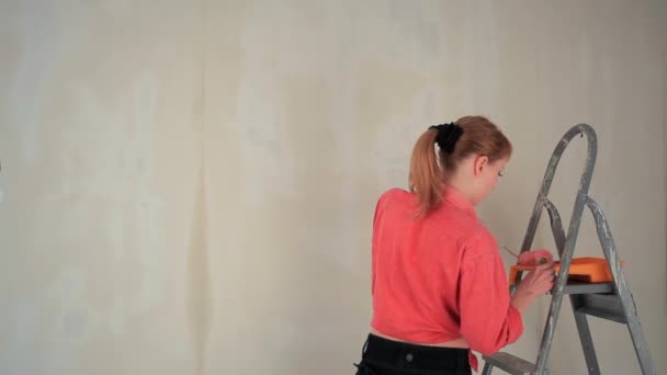 Malerarbeiten im Raum — Stockvideo