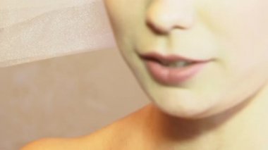 Makyajlı kadın yüzü