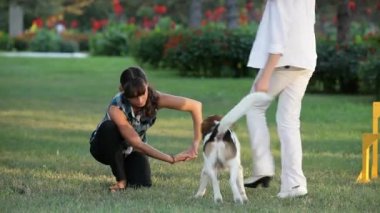 köpekleri ile iki kız