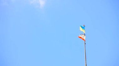 Ukrayna ve Crimea esintiyle sallayarak bayrakları